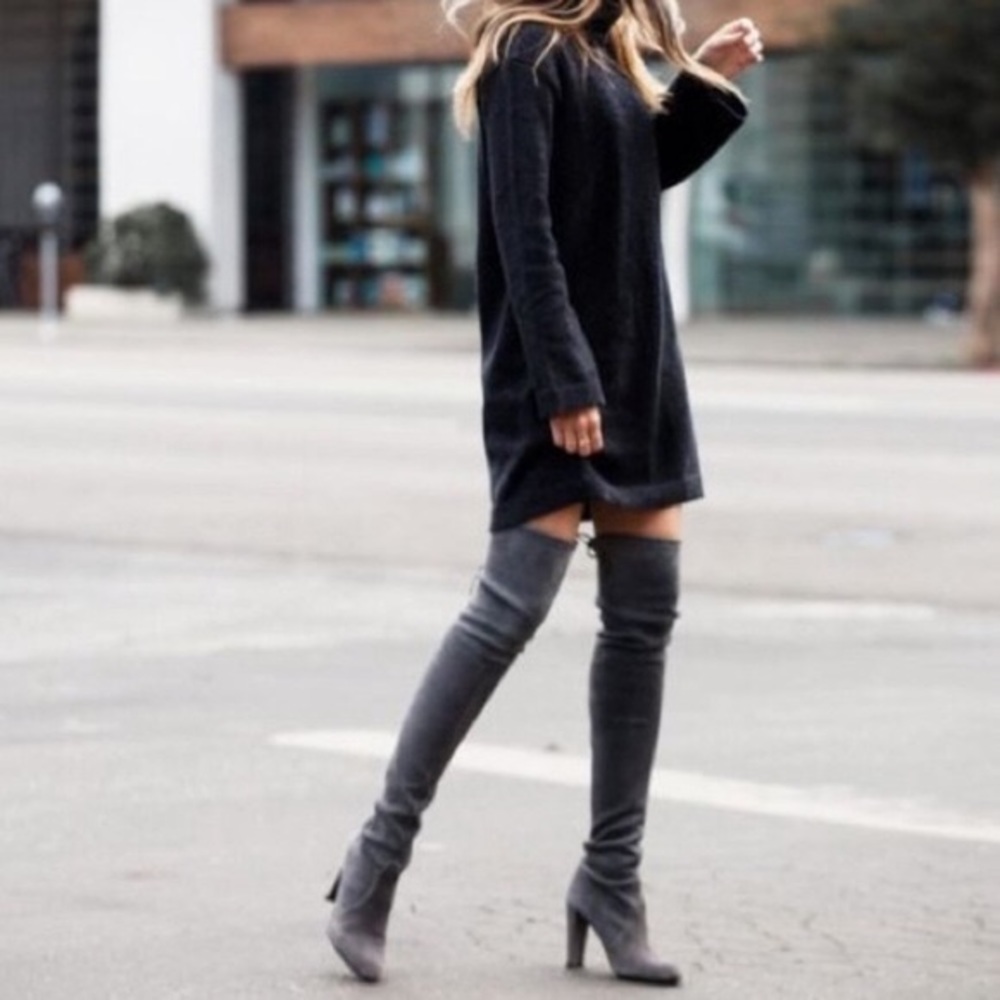 Stuart Weitzman Highland Over the Knee Boots Grey